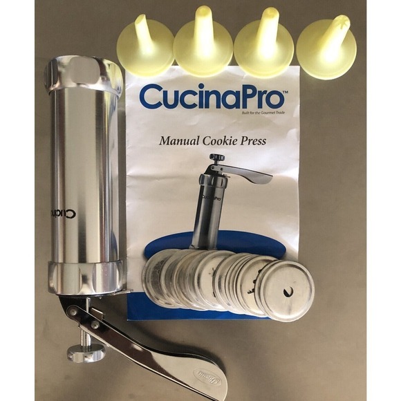 CucinaPro Cookie Press Set with 20 Discs and Four Icing Nozzles - Picture 2 of 2